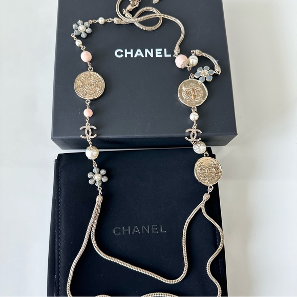 CHANEL long necklace with coins Authentic - Picture 1 of 10